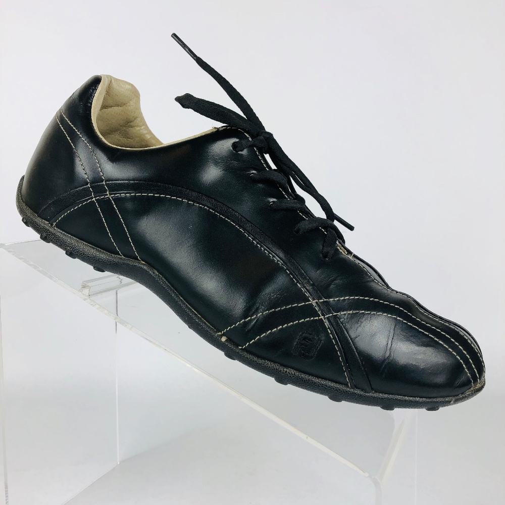Footjoy Black Leather Cleatless Golf Oxford: 10